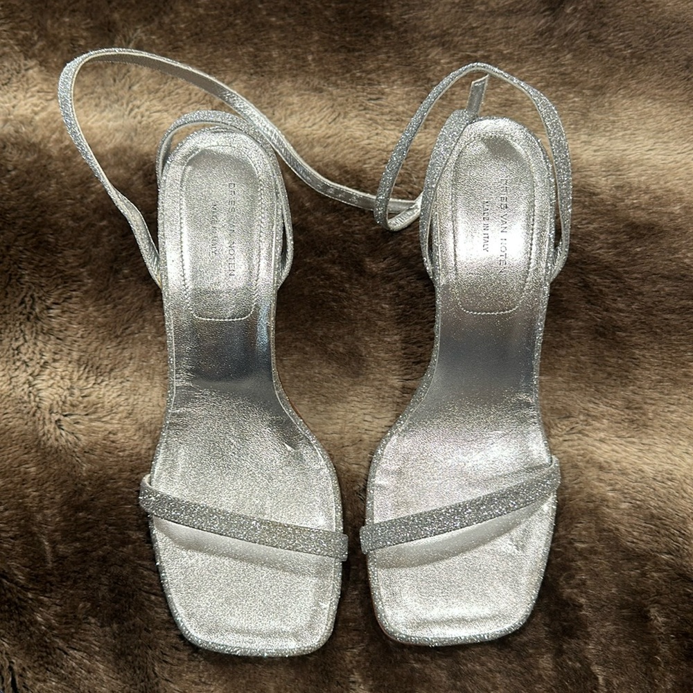DRIES VAN NOTEN Glitter Strappy Sandals Size 8 Retails: $495  New 👠